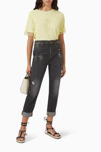 hover state of Distressed Boyfriend-fit Jeans in Denim