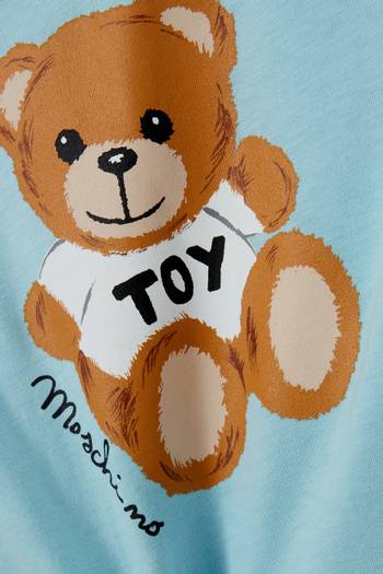 hover state of Logo & Teddy Toy Print T-shirt in Cotton Jersey
