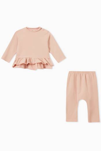 hover state of Ruffle Top & Pants Set in Cotton