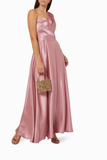 hover state of One-shoulder Dress in Satin