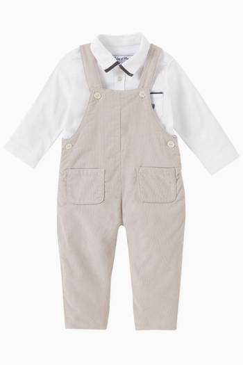 hover state of Patch Pocket Dungarees in Cotton-blend