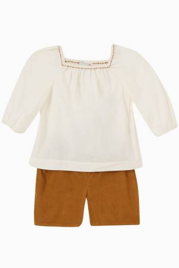hover state of Plain Shorts in Cotton