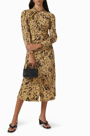 hover state of Twist Detail Dress in Leopard-print Fabric