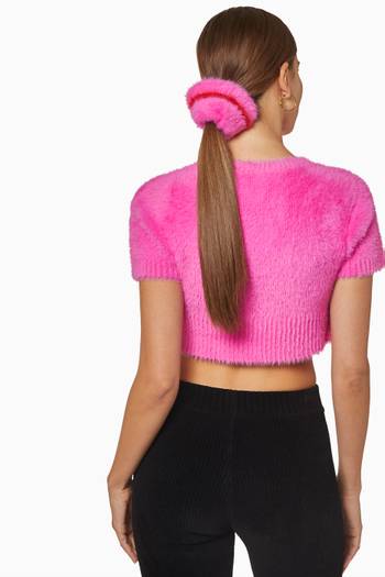 hover state of Le Chouchou Neve Scrunchie in Fabric Hair-knit