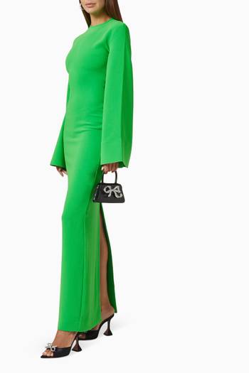 hover state of Aila Flared-sleeve Maxi Dress in Crepe