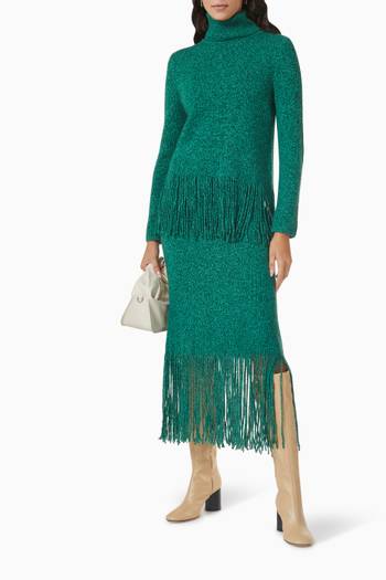 hover state of Kaleidoscope Tassel Midi Skirt in Cashmere-wool