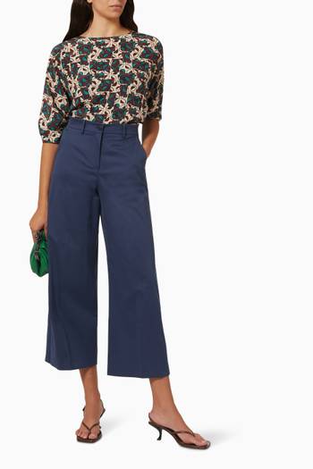 hover state of Urial Straight-fit Cropped Pants in Stretch Sateen