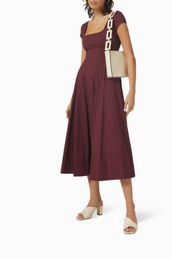 hover state of Wells Midi Dress in Cotton Poplin