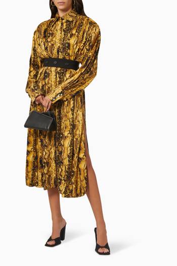 hover state of Python Print Oversized Midi Dress in Cupro