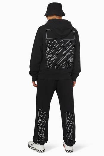 hover state of Wave Outline Diagonal Hoodie in Cotton