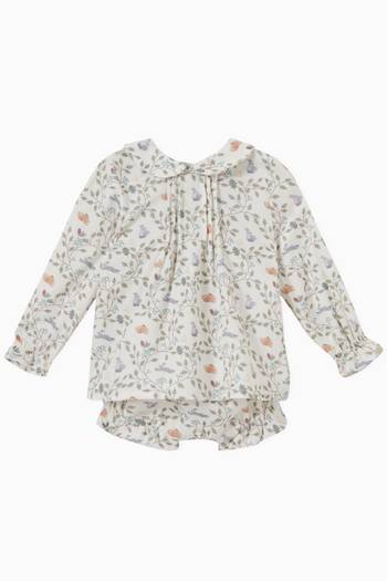 hover state of Yoko Floral-print Top in Cotton
