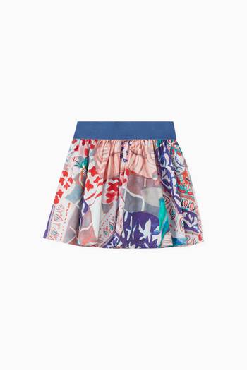hover state of Alicia Expressionist-print Skirt in Cotton