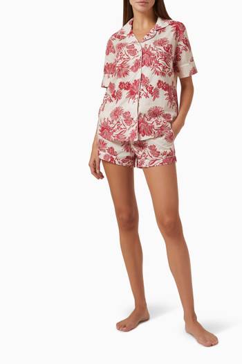 hover state of Cactus Flower Print Pyjama Set in Cotton