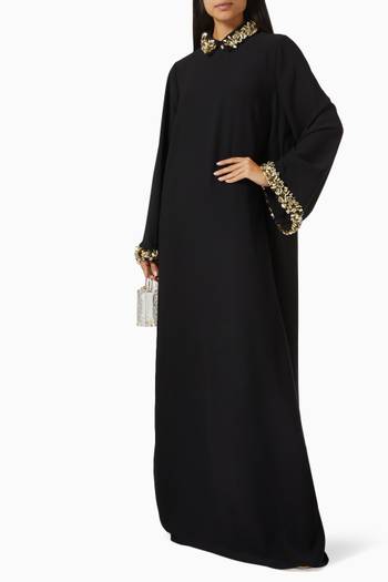 hover state of Rana Embellished Gown in Crêpe