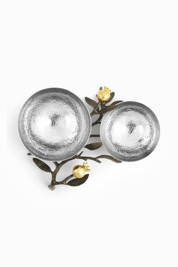 hover state of Pomegranate Double Dish in Stainless Steel