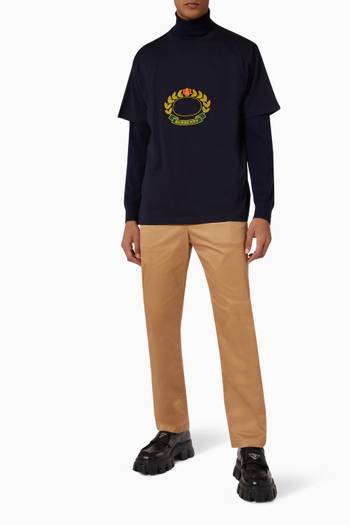 hover state of Purley Embroidered T-shirt in Organic Cotton-jersey