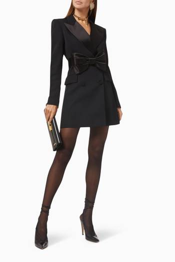 hover state of Bow-belted Blazer Dress in Wool