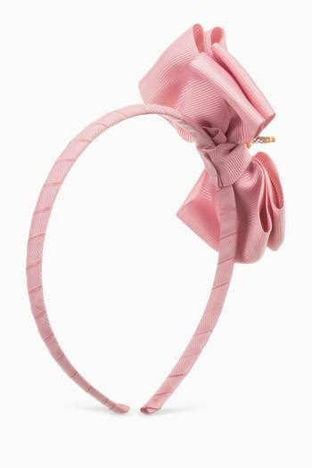 hover state of Crown Bow Headband in Satin