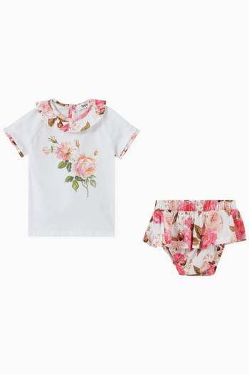 hover state of Floral Print T-shirt in Cotton