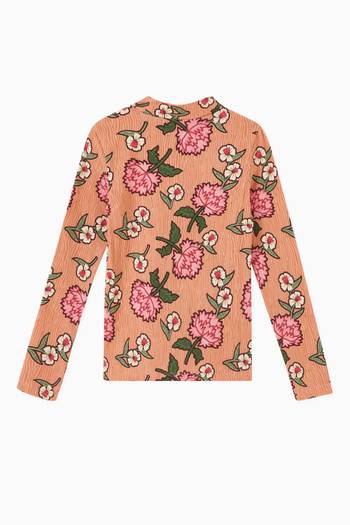 hover state of Floral Print Turtleneck Top in Organic Cotton