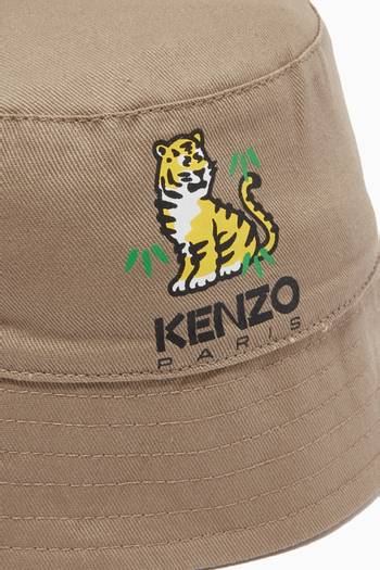 hover state of Logo Tiger Bucket Hat in Cotton