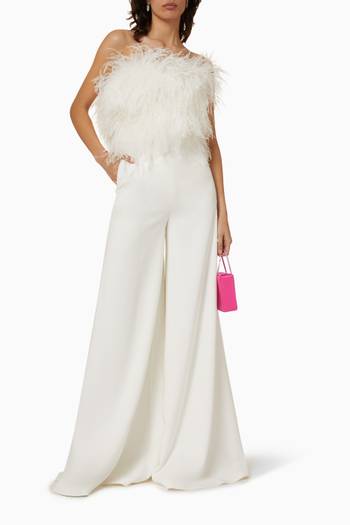 hover state of Strapless Feather Jumpsuit