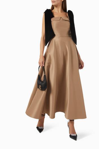 hover state of Bow Detail Dress in Satin