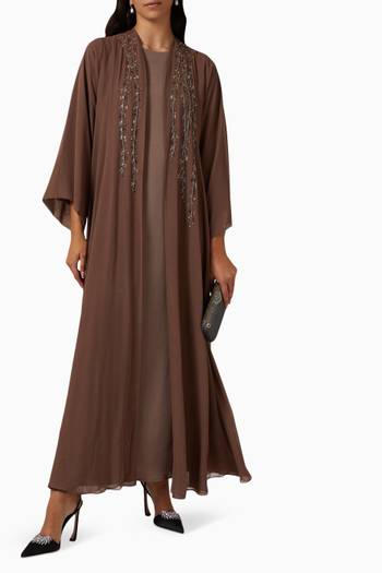 hover state of 3-piece Abaya Set in Chiffon