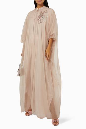 hover state of Embroidered Maxi Dress Set in Tulle