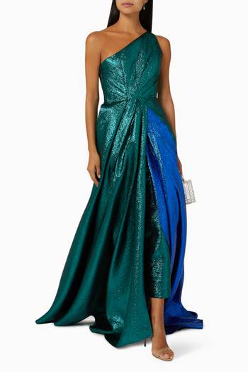 hover state of One-shoulder Gown in Metallic Rayon