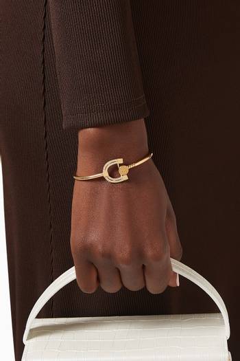 hover state of Horseshoe & Nail Bangle in 18kt Yellow Gold
