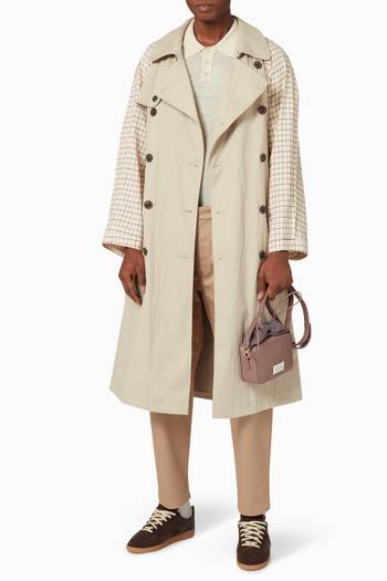 hover state of Spliced Trench Coat in Cotton-nylon Blend