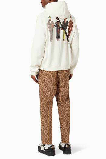 hover state of Exquisite Gucci Characters Hooded Sweatshirt in Cotton Jersey