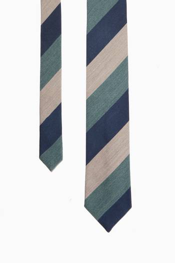 hover state of Regimental Striped Tie in Silk-cotton