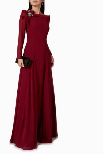 hover state of Embellished Maxi Dress in Chiffon