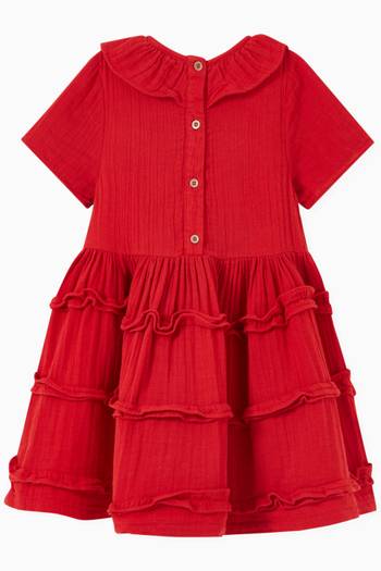 hover state of Ruffle Dress in Cotton Gauze