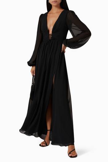 hover state of Lace-up Gown in Chiffon