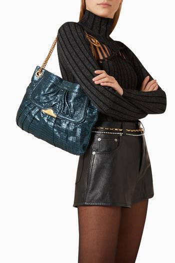 hover state of Shoulder Bag in Python-leather