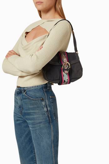 hover state of Buckle-closure Shoulder Bag in Leather