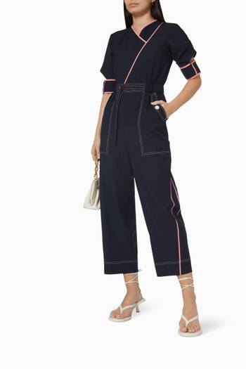 hover state of Crossover Jumpsuit in Terry Rayon