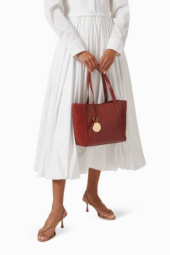 hover state of Small Tilda Tote Bag in Leather & Suede