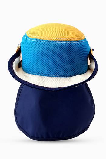 hover state of Colour-block UV Drawstring Hat in Mesh
