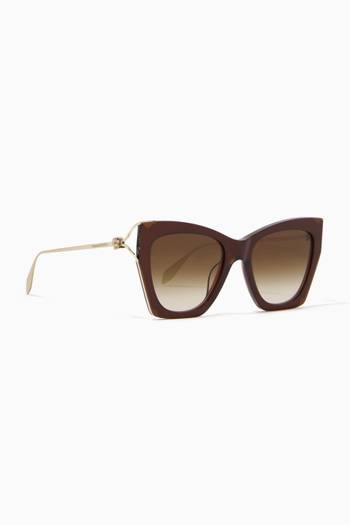 hover state of XL Cat-eye Sunglasses in Acetate & Metal