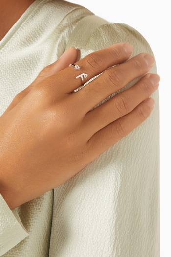 hover state of Glam Your Initial Diamond Ring in 18kt White Gold