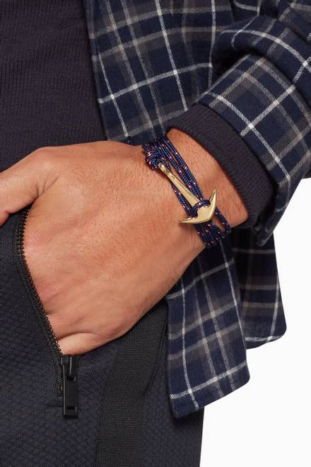 hover state of Navy Anchor Rope Bracelet 