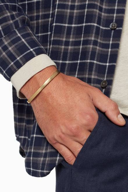 hover state of Gold Matte Single Cuff Bracelet            