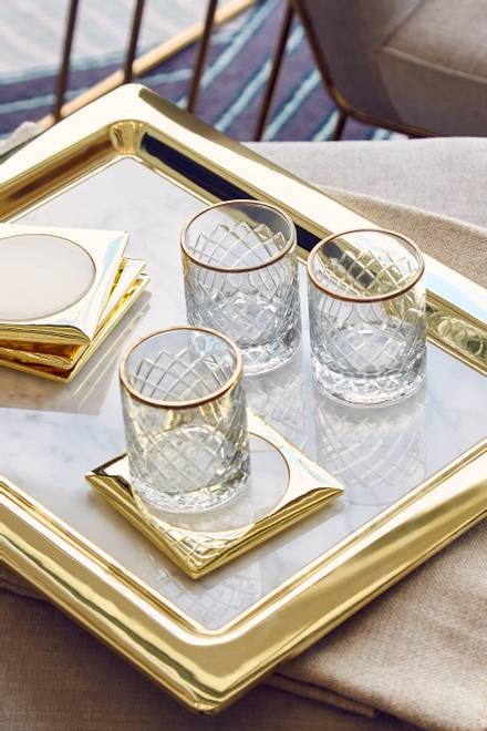 hover state of Gold Carrara Dual Tray
