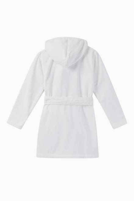 hover state of Contrast-Trimmed Foster Hooded Bathrobe
