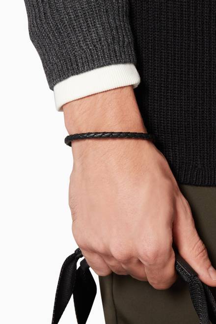 hover state of Matteo Woven Leather Bracelet 