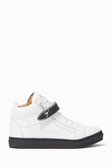 hover state of Kriss Leather High-Top Sneakers